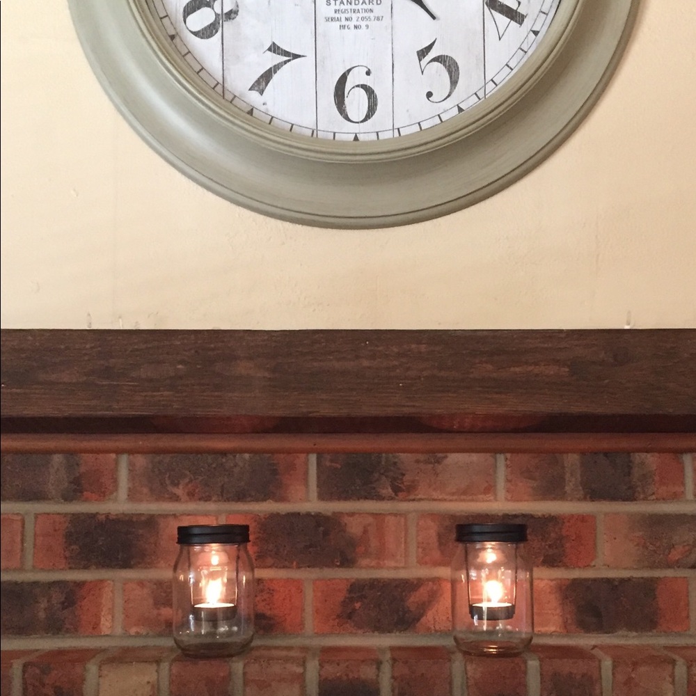 (2) Glass Jar Tea Light Candle Holders